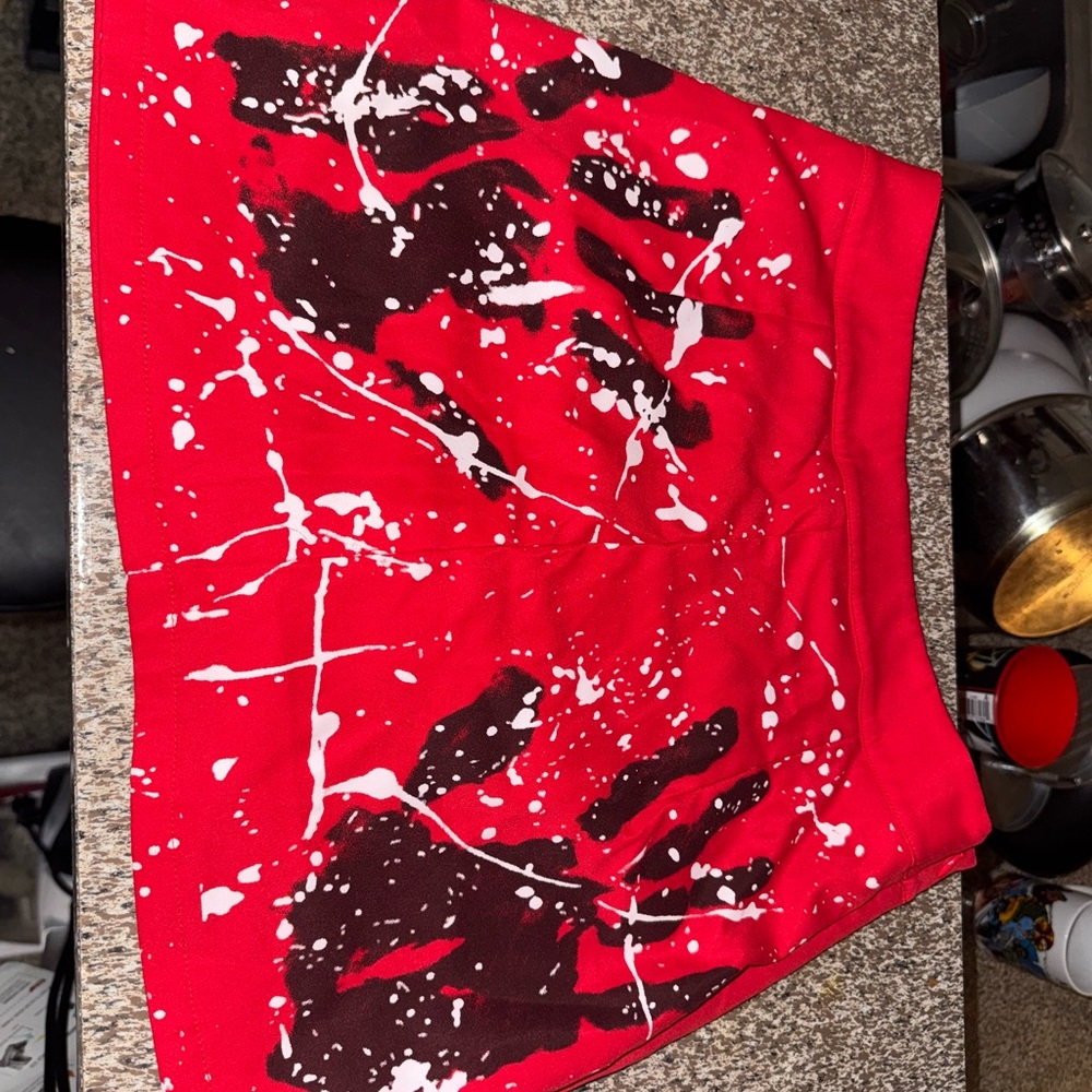 Vibrant Red and Black Women's Skater Skirt